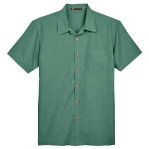 Harriton Men's Barbados Textured Camp Shirt