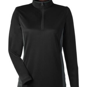 Harriton Women's Flash Snag Protection Plus IL Colorblock Quarter-Zip Pullover
