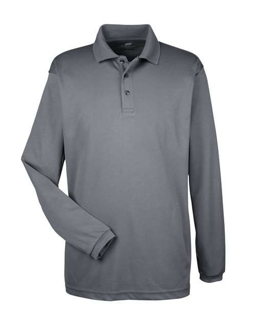 UltraClub Men's Cool & Dry Long Sleeve Mesh Piqué Polo - Image 6