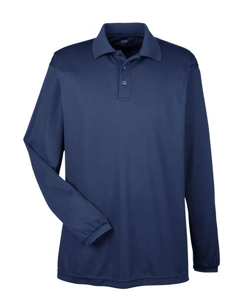 UltraClub Men's Cool & Dry Long Sleeve Mesh Piqué Polo - Image 10