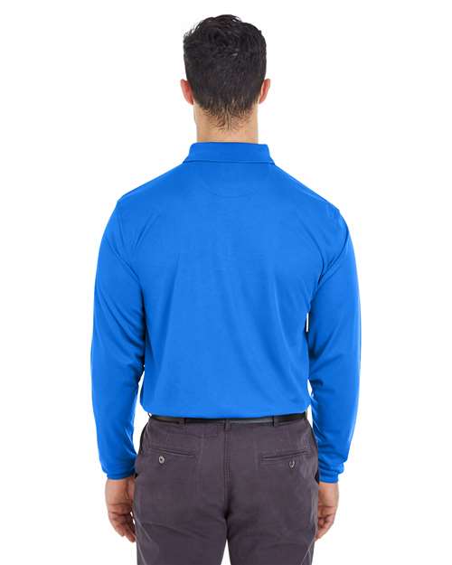 UltraClub Men's Cool & Dry Long Sleeve Mesh Piqué Polo - Image 17