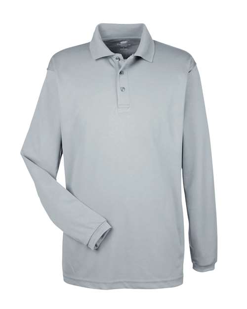 UltraClub Men's Cool & Dry Long Sleeve Mesh Piqué Polo - Image 18
