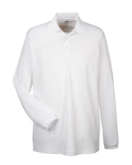 UltraClub Men's Cool & Dry Long Sleeve Mesh Piqué Polo - Image 22