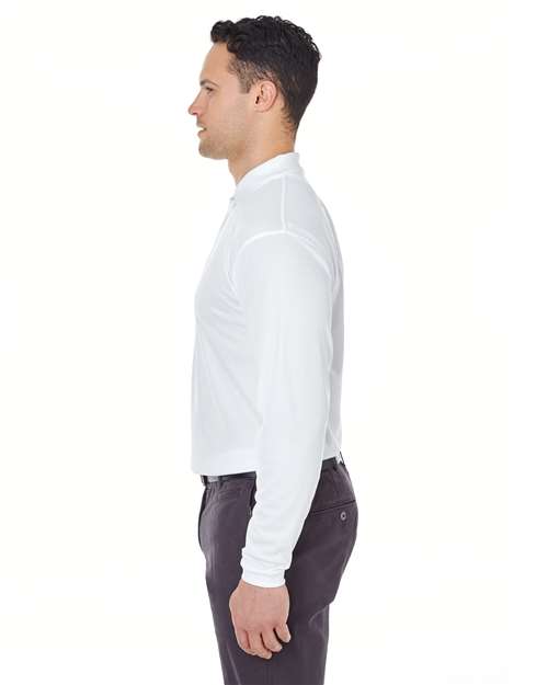 UltraClub Men's Cool & Dry Long Sleeve Mesh Piqué Polo - Image 24