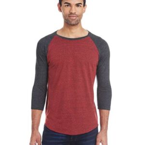 Threadfast Apparel Unisex Triblend Three-Quarter Sleeve Raglan T-Shirt