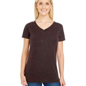 Threadfast Apparel Women's Cross Dye V-Neck T-Shirt