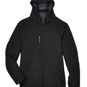 North End Men's Glacier Insulated Three-Layer Fleece Soft Shell Hood Jacket with Detachable Hood