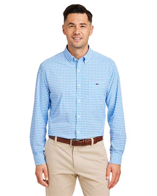 vineyard vines Men's On-The-Go Nylon Gingham Shirt - Image 11