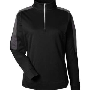 CORE365 Women's Market Snag Protect Mesh Colorblock Quarter-Zip Pullover