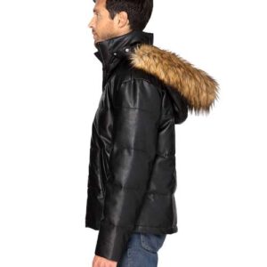 Threadfast Apparel Unisex Vegan Leather Puffer Jacket