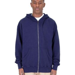 Shaka Wear Unisex Max Heavy Garment-Dyed Double-Zip Hoodie Sweatshirt