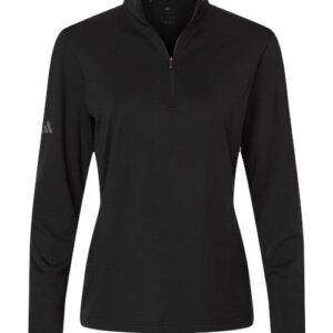 Adidas Women's Textured Stripe Quarter-Zip Pullover