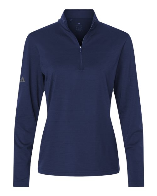 Adidas Women's Textured Stripe Quarter-Zip Pullover - Image 3