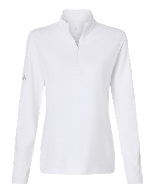 Adidas Women's Textured Stripe Quarter-Zip Pullover - Image 4