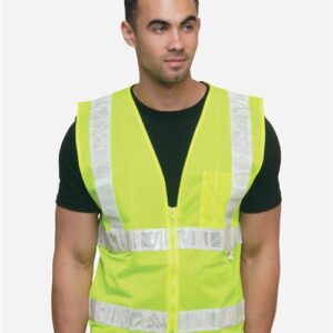 Bayside Unisex USA-Made Mesh Safety Vest
