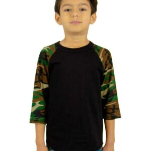 Shaka Wear Youth Camo Raglan Tee
