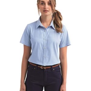 Artisan Collection by Reprime RP321 - Women's Microcheck Gingham Short Sleeve Cotton Dress Shirt