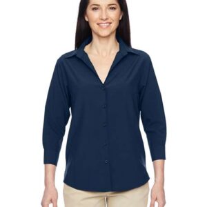 Harriton Women's Paradise Three-Quarter Pullover Sleeve Performance Shirt