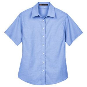 Harriton Women's Stain-Release Short Sleeve Oxford Shirt