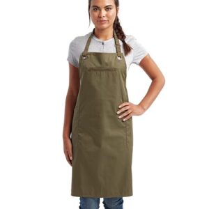 Artisan Collection by Reprime RP121 - Barley Contrast Stitch Recycled Bib Apron