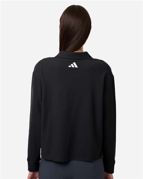 Adidas Women's Beyond Long Sleeve Loose Polo - Image 7