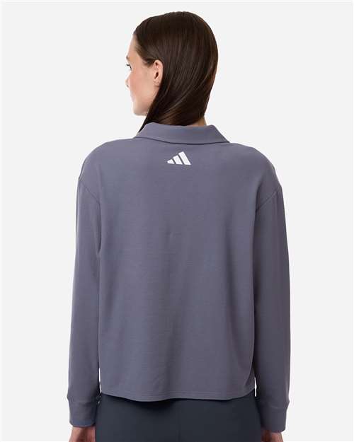 Adidas Women's Beyond Long Sleeve Loose Polo - Image 13