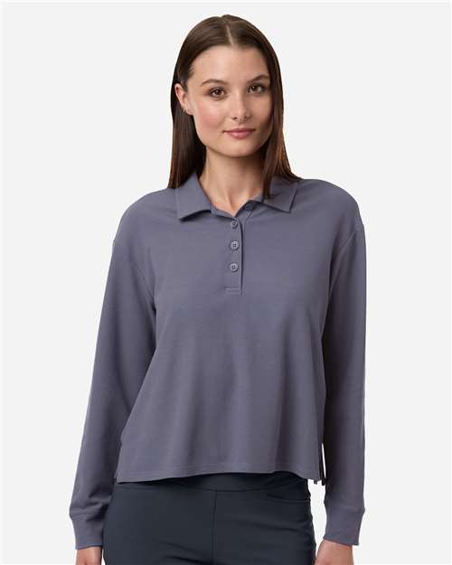 Adidas Women's Beyond Long Sleeve Loose Polo - Image 11