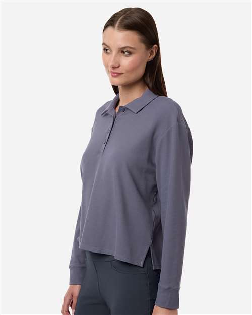 Adidas Women's Beyond Long Sleeve Loose Polo - Image 12