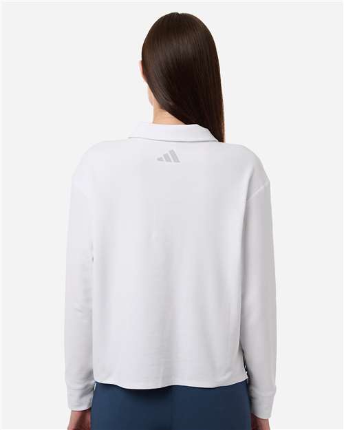 Adidas Women's Beyond Long Sleeve Loose Polo - Image 19