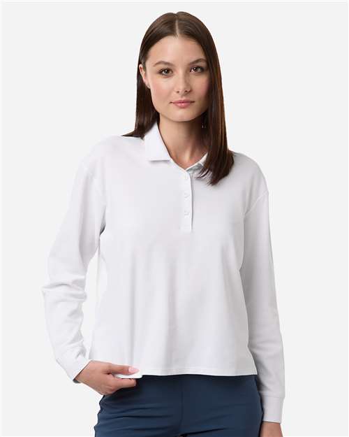 Adidas Women's Beyond Long Sleeve Loose Polo - Image 17