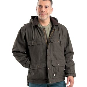 Berne Apparel JC613 - Men's Heartland Washed Duck Zip-Off Hooded Coat