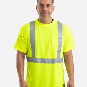 Berne Apparel HVK012 - Men's Hi-Vis Class 2 Performance Pocket T-Shirt