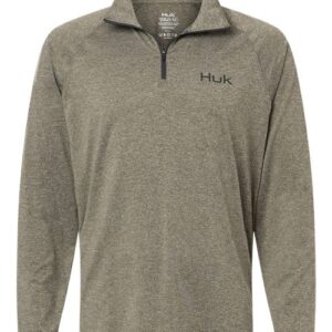 HUK Men's Airweight Heather Quarter-Zip Pullover