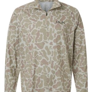 HUK Men's Airweight KC Printed Quarter-Zip Pullover