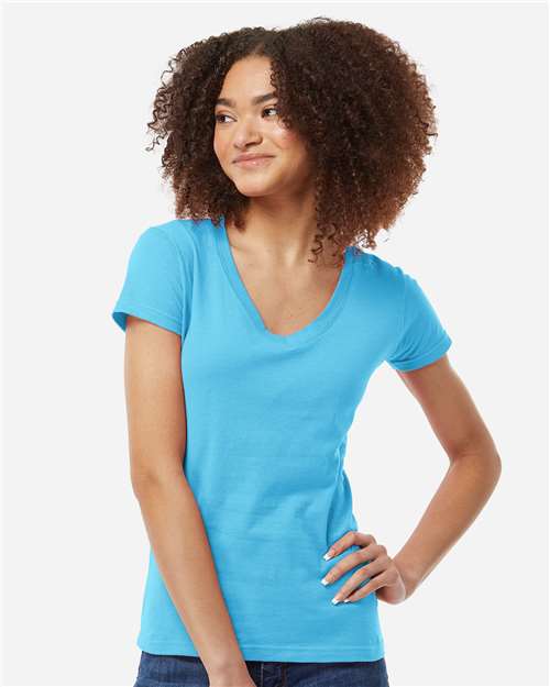 Tultex Women's Fine Jersey V-Neck T-Shirt - Image 5