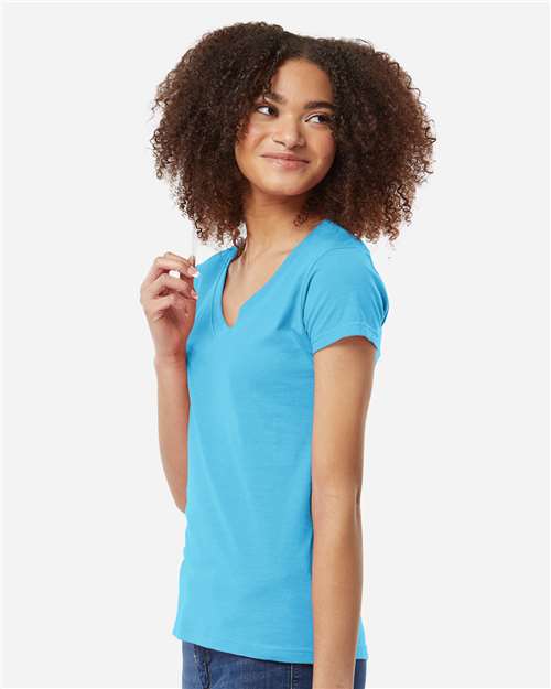 Tultex Women's Fine Jersey V-Neck T-Shirt - Image 6