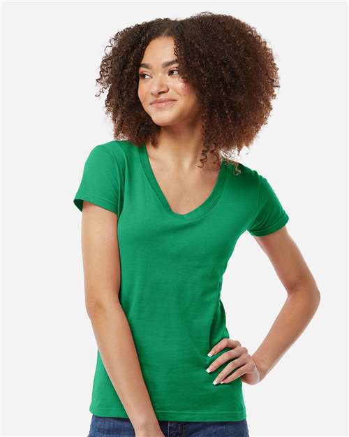 Tultex Women's Fine Jersey V-Neck T-Shirt - Image 35