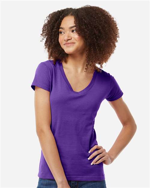 Tultex Women's Fine Jersey V-Neck T-Shirt - Image 59