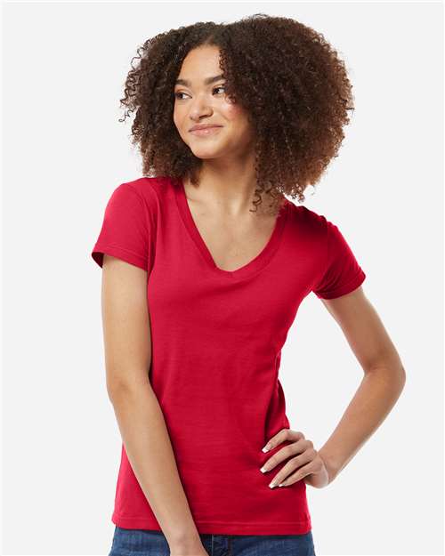 Tultex Women's Fine Jersey V-Neck T-Shirt - Image 65