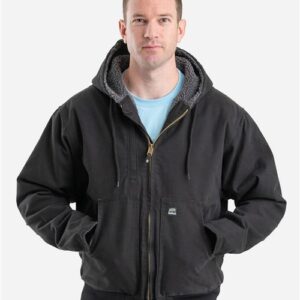 Berne Apparel HJ317 - Men's Highland Flex180® Washed Duck Hooded Work Jacket