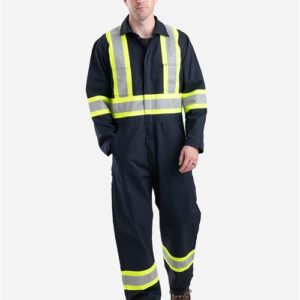 Berne Apparel HVC250 - Men's Safety Striped Unlined Coverall