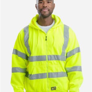 Berne Apparel HVF021 - Men's Berne Hi-Vis Class 3 Lined Hooded Sweatshirt