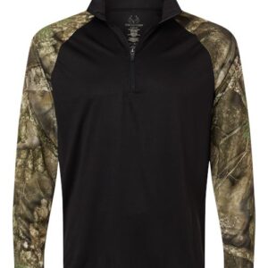 RealTree Unisex Realtree® Performance Colorblocked Quarter-Zip Pullover