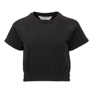 Boxercraft Women's French Terry Short Sleeve Cropped Crewneck Sweatshirt