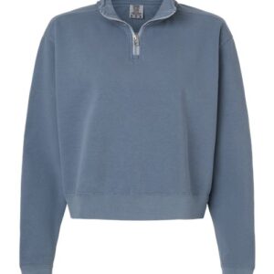 Comfort Colors Women's Garment-Dyed Mid-Length Quarter-Zip Sweatshirt