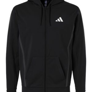 Adidas Men's Game & Go Fleece Full-Zip Hooded Sweatshirt