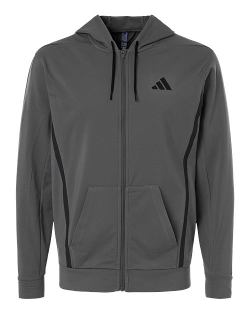 Adidas Men's Game & Go Fleece Full-Zip Hooded Sweatshirt - Image 4