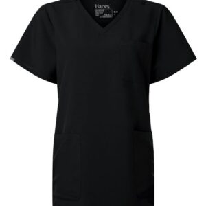 Hanes Women's V-Neck 3 Pocket Scrub Top