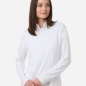 Adidas A709 - Women's Textured Stripe Quarter-Zip Pullover