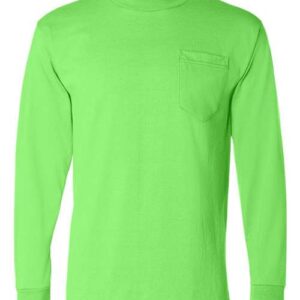 Bayside Unisex USA-Made 50/50 Long Sleeve Pocket T-Shirt